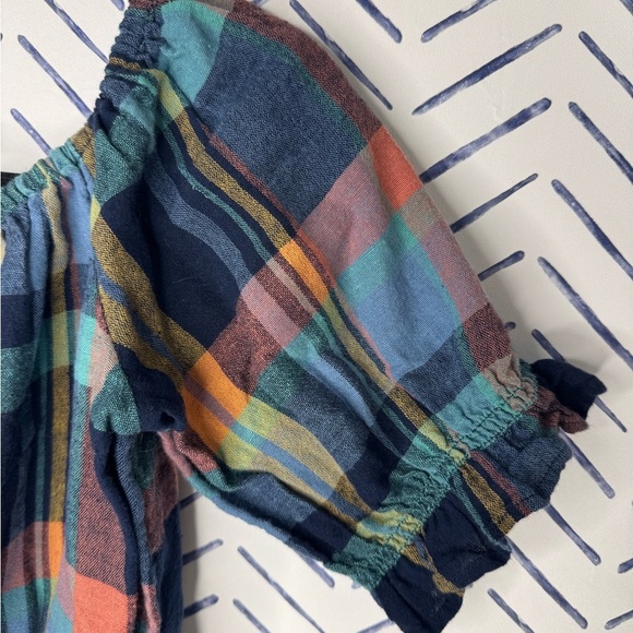 American Eagle Blue Linen Blend Crop Top Size Small - Picture 5 of 6